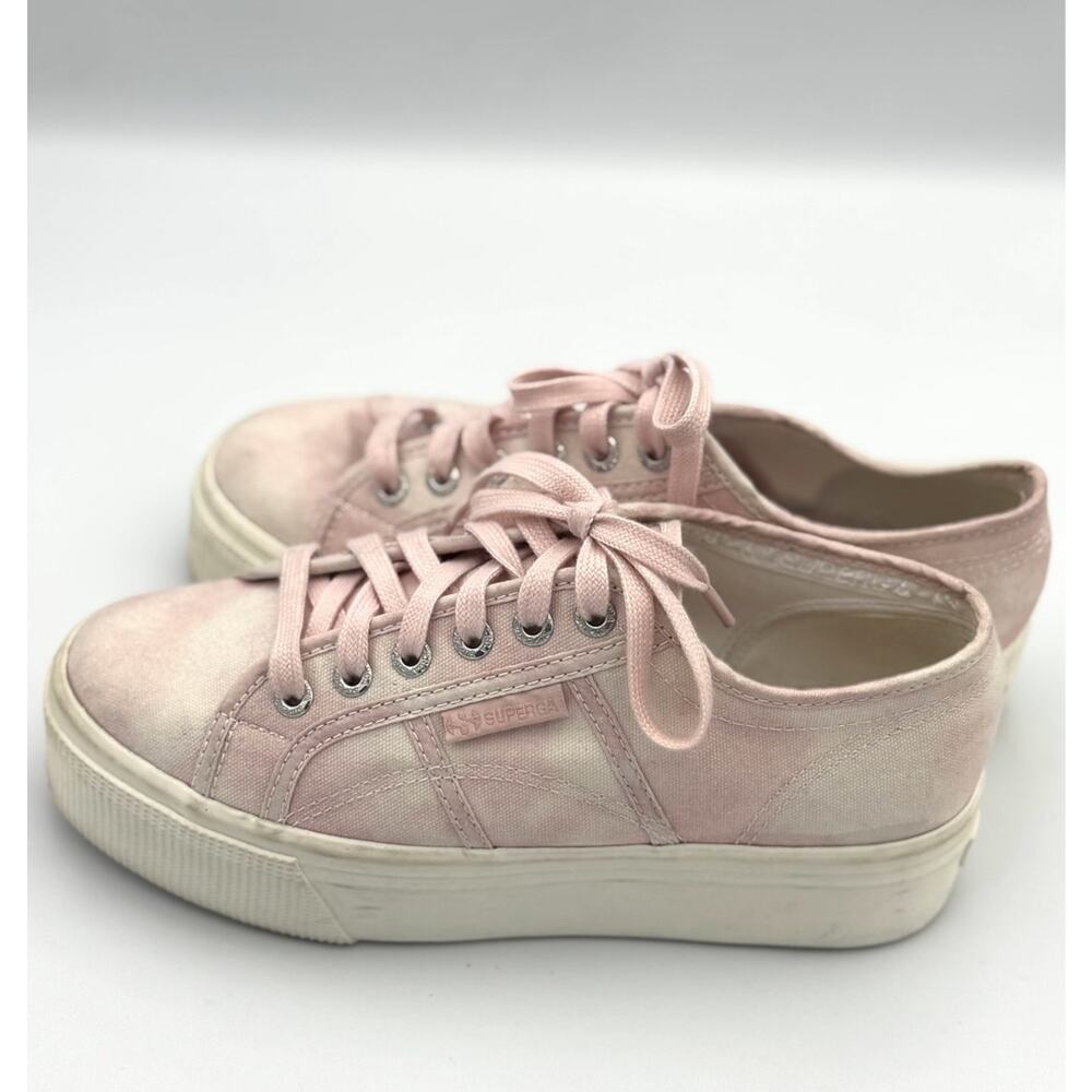 Superga 2790 Platform Sneakers Pink Tye Dye Women's Shoes Size 7.5 - Picture 3 of 6
